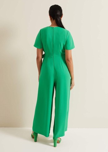 Phase Eight Petite Julissa Wide Leg Jumpsuit Green USA | 0697382-FM